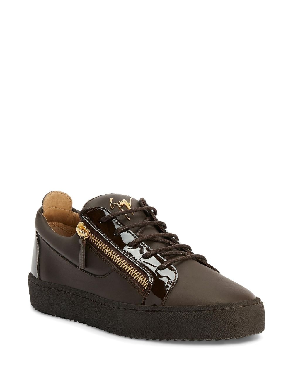 Frankie patent-leather lace-up sneakers - 2