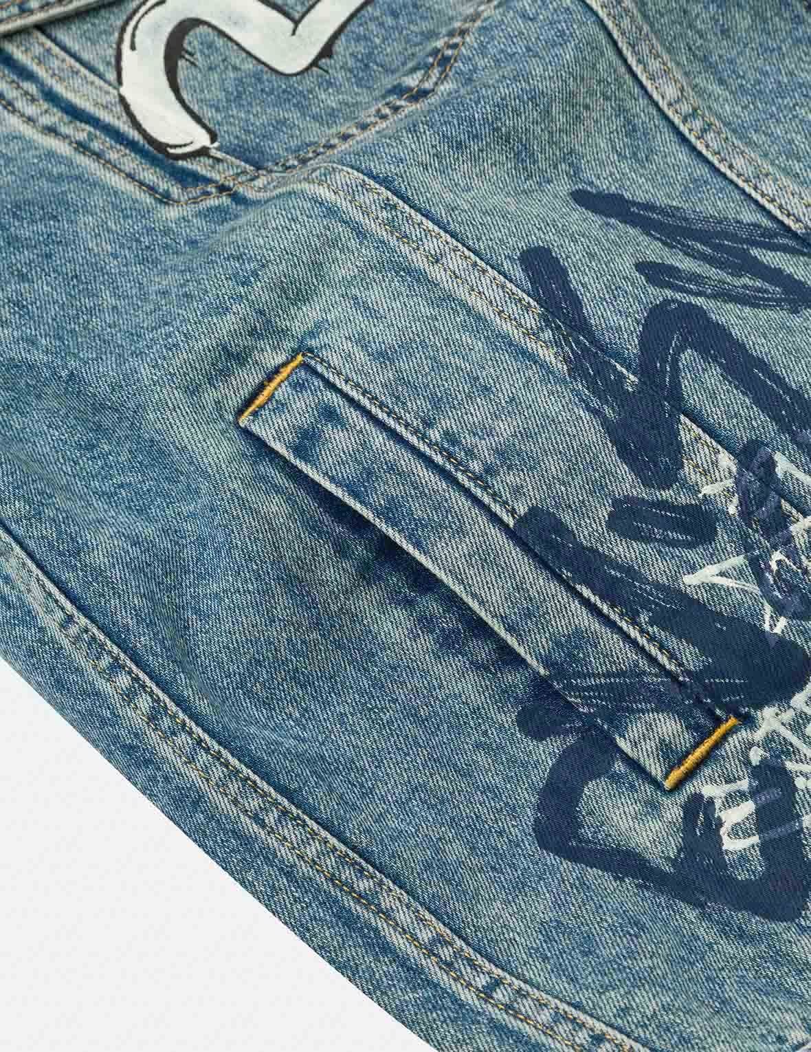 Graffiti Prints Regular Fit Denim Jacket - 12