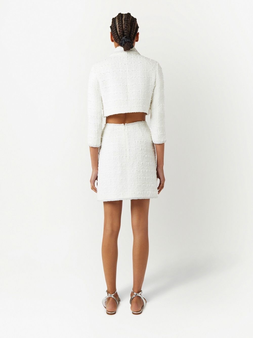 high-waisted tweed mini skirt - 4
