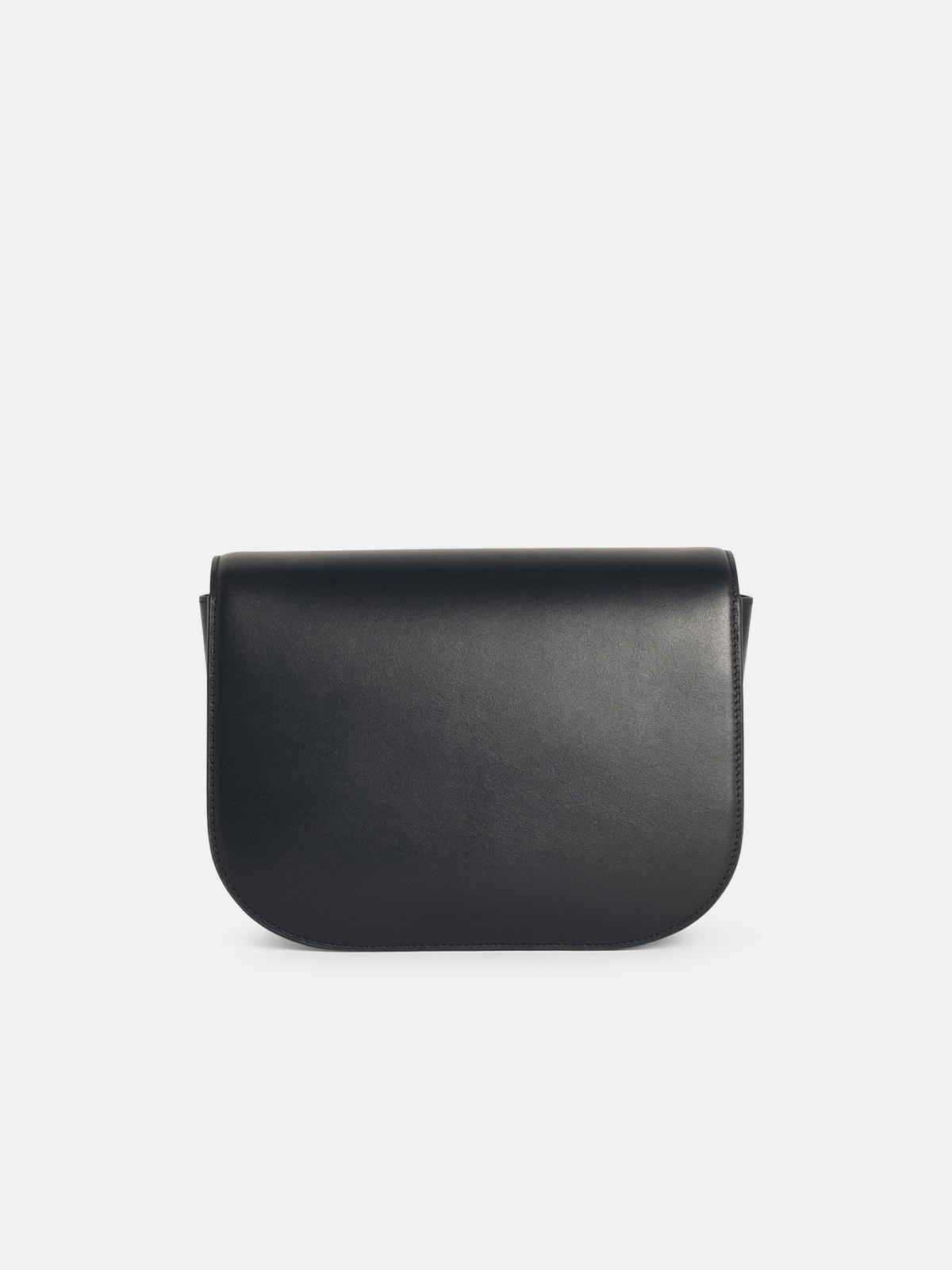 'SFERA' BLACK LEATHER CROSSBODY BAG - 3