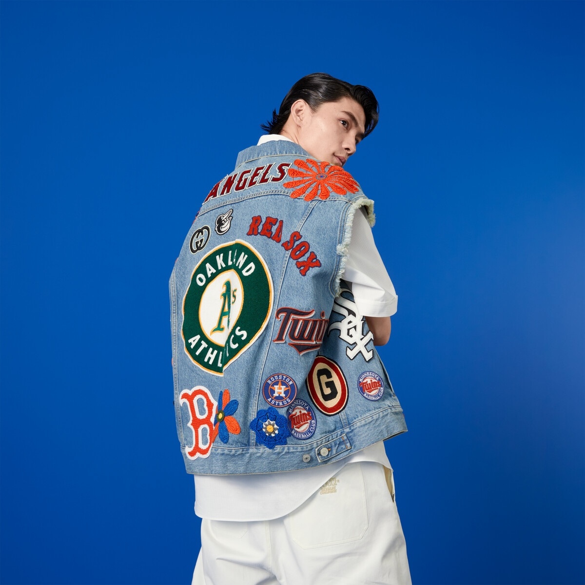 Denim vest with MLB™ patches - 5