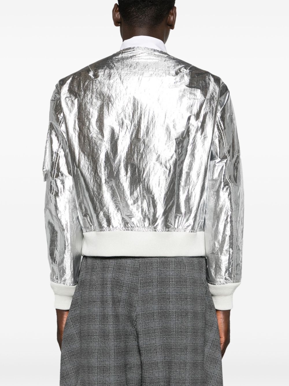 ジャケット・アウター Comme Des Garcons HOMME silver bomber BLACK COMME des GARÇONS metallic-finish bomber jacket