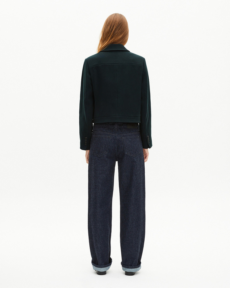 DARK GREEN WOOL SHORT JACKET 3