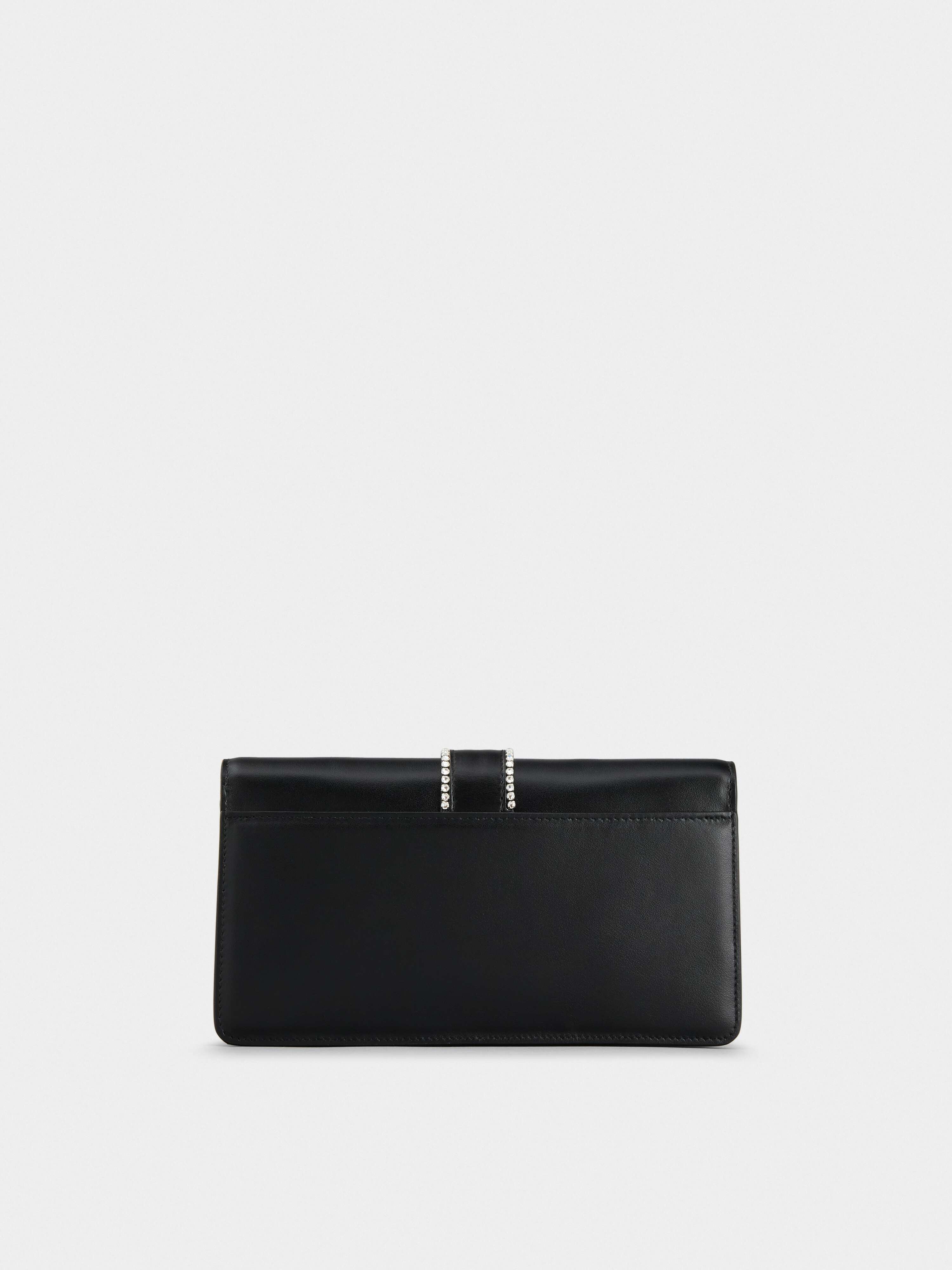 Miss Vivier Strass Buckle Clutch in Leather - 5