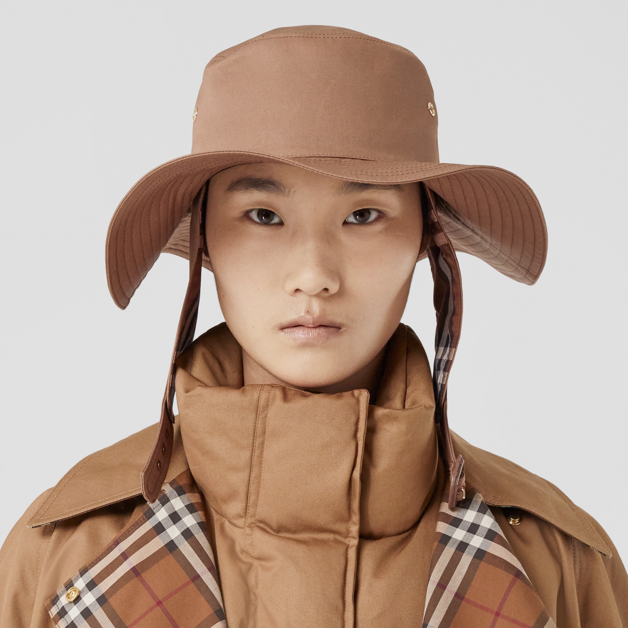 Detachable Strap Cotton Gabardine Hat - 8