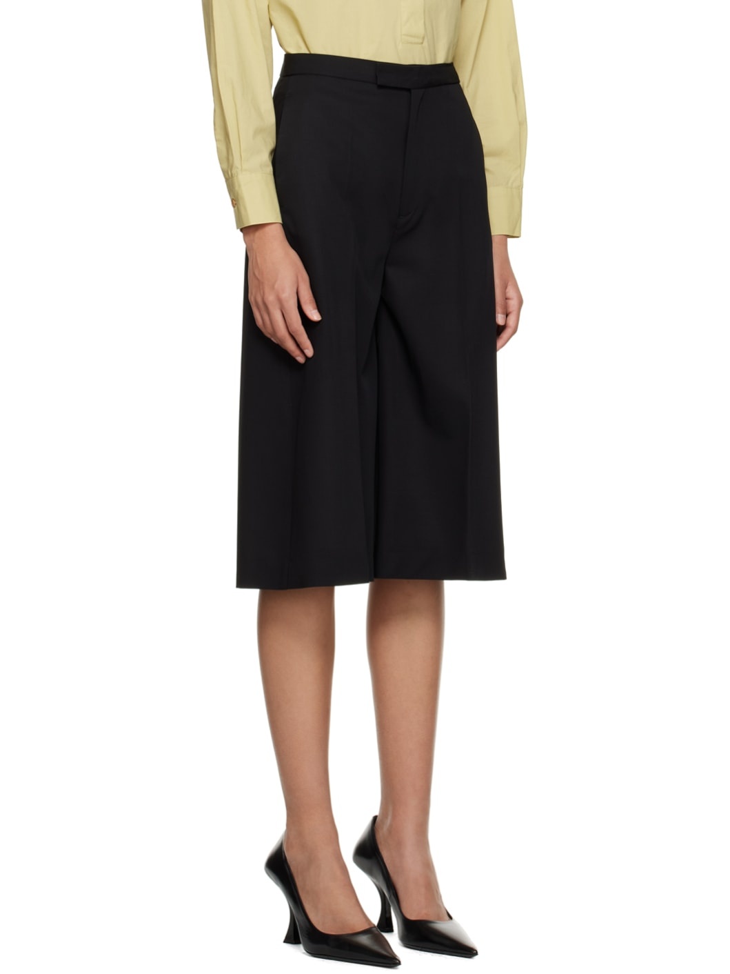 Black Tailored Shorts - 2