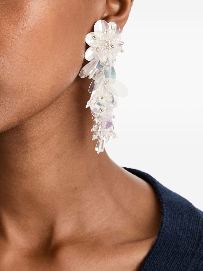 Oscar de la Renta flower-embellished drop earrings outlook