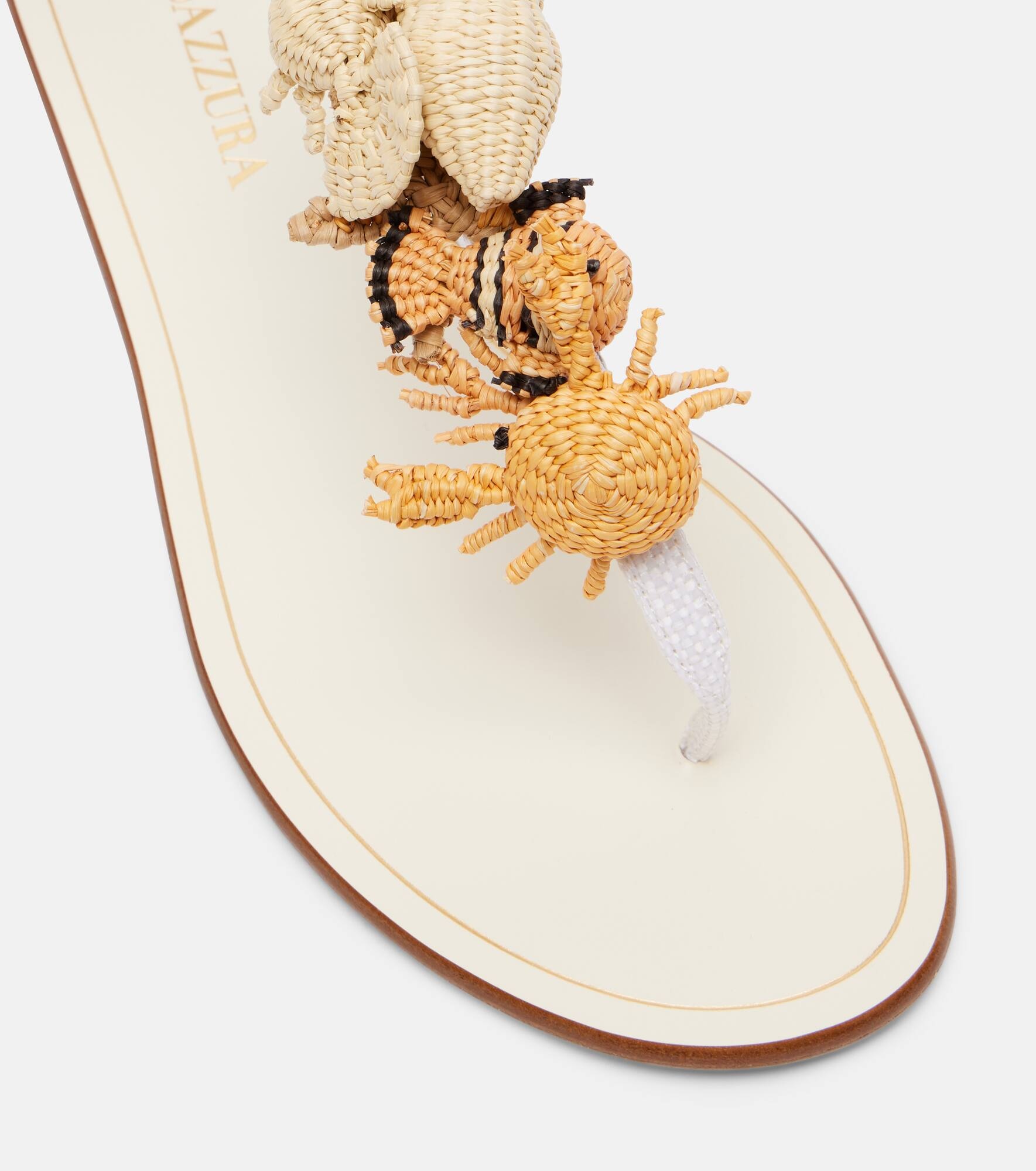 Marea raffia and leather thong sandals - 5