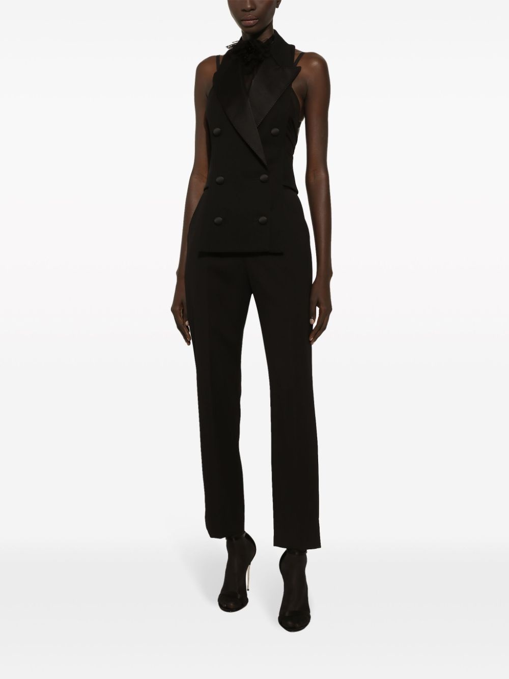 open-back virgin wool-blend waistcoat - 3