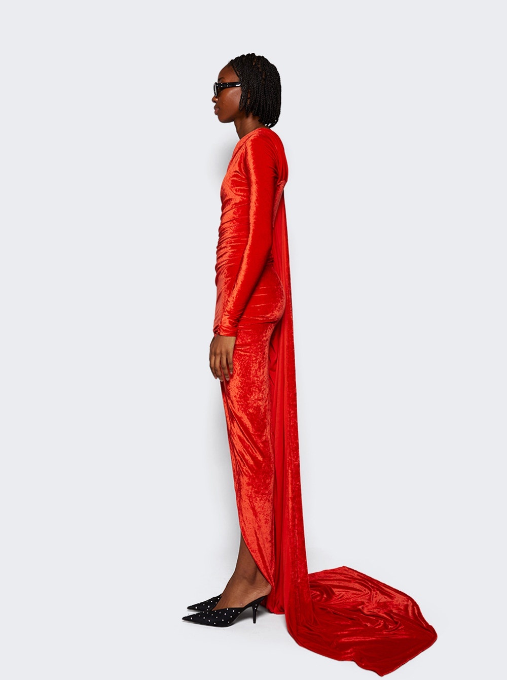 Asymmetric Dress Red - 4