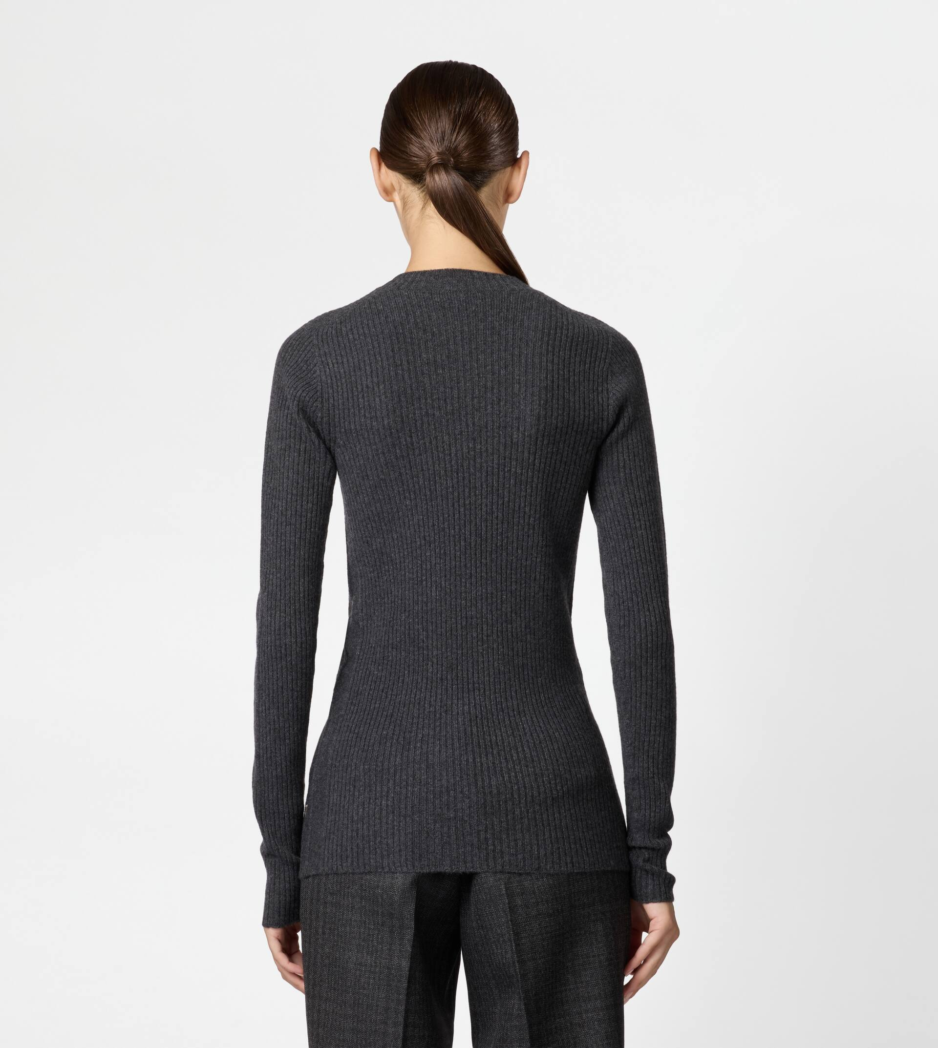 PULLOVER IN CASHMERE - GREY - 3