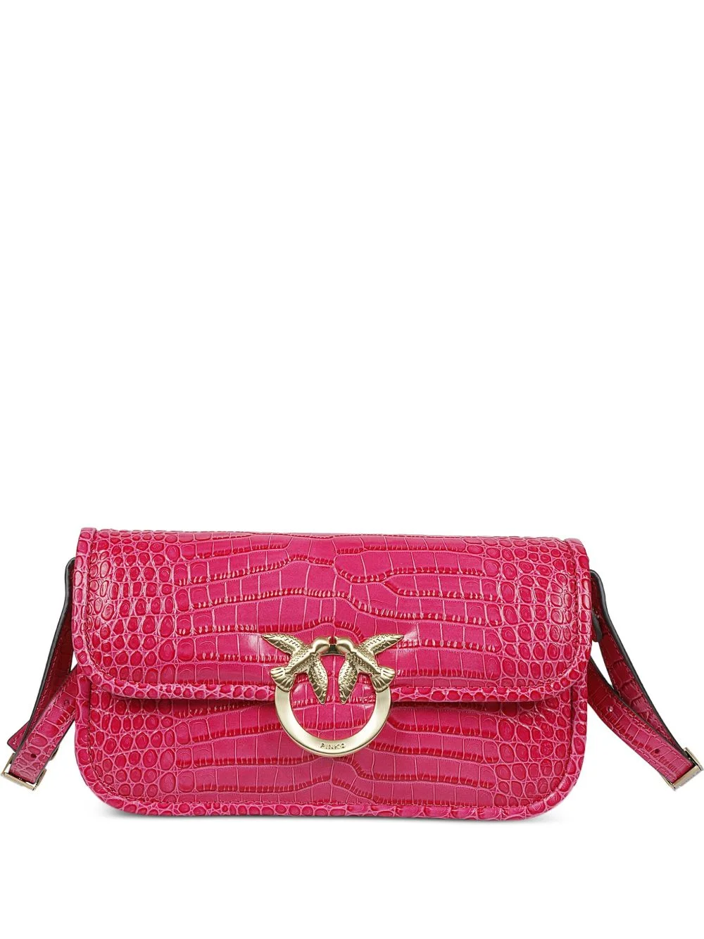 small Love Box crocodile-effect crossbody bag - 1