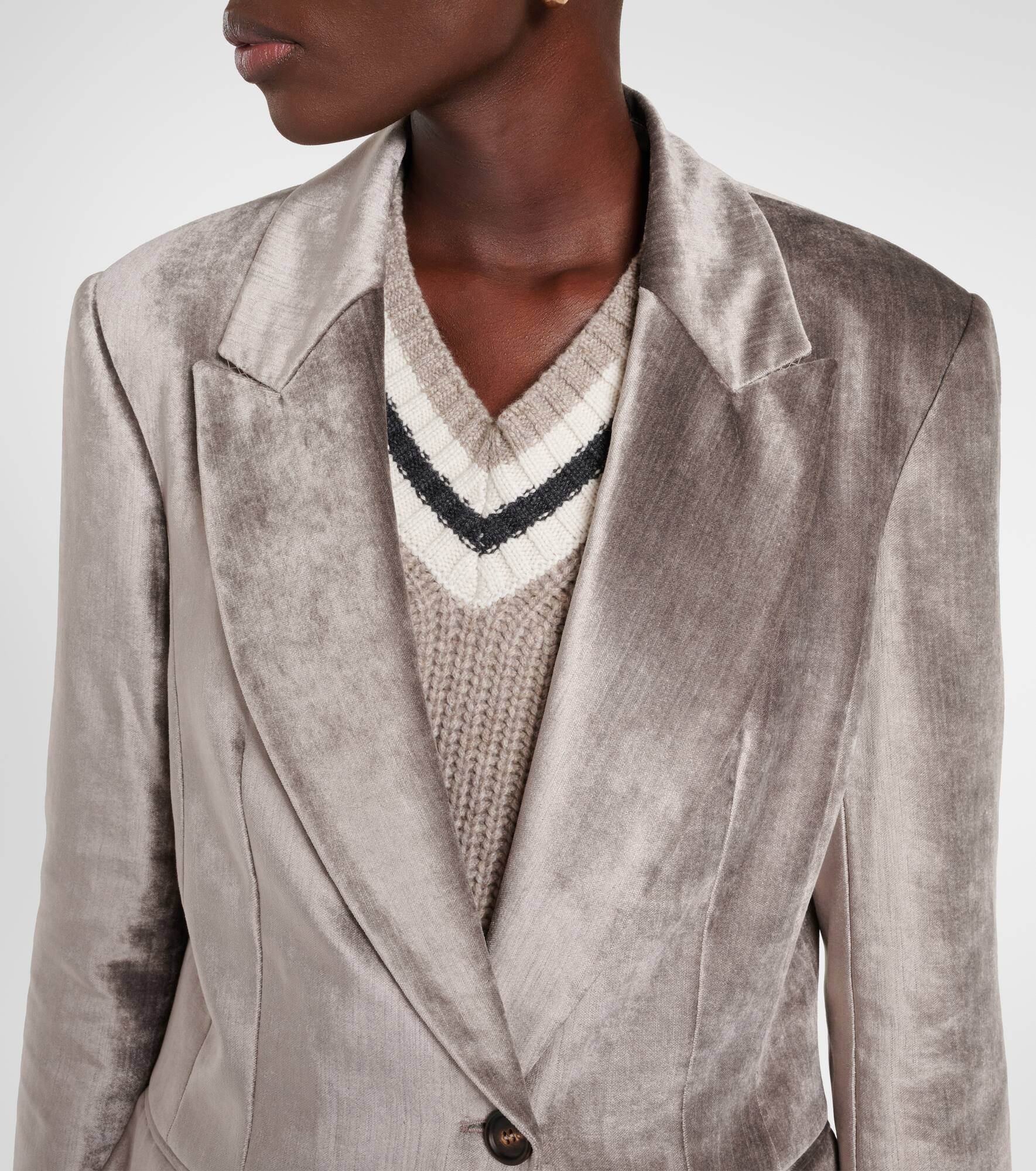 Cotton-blend velvet blazer - 4