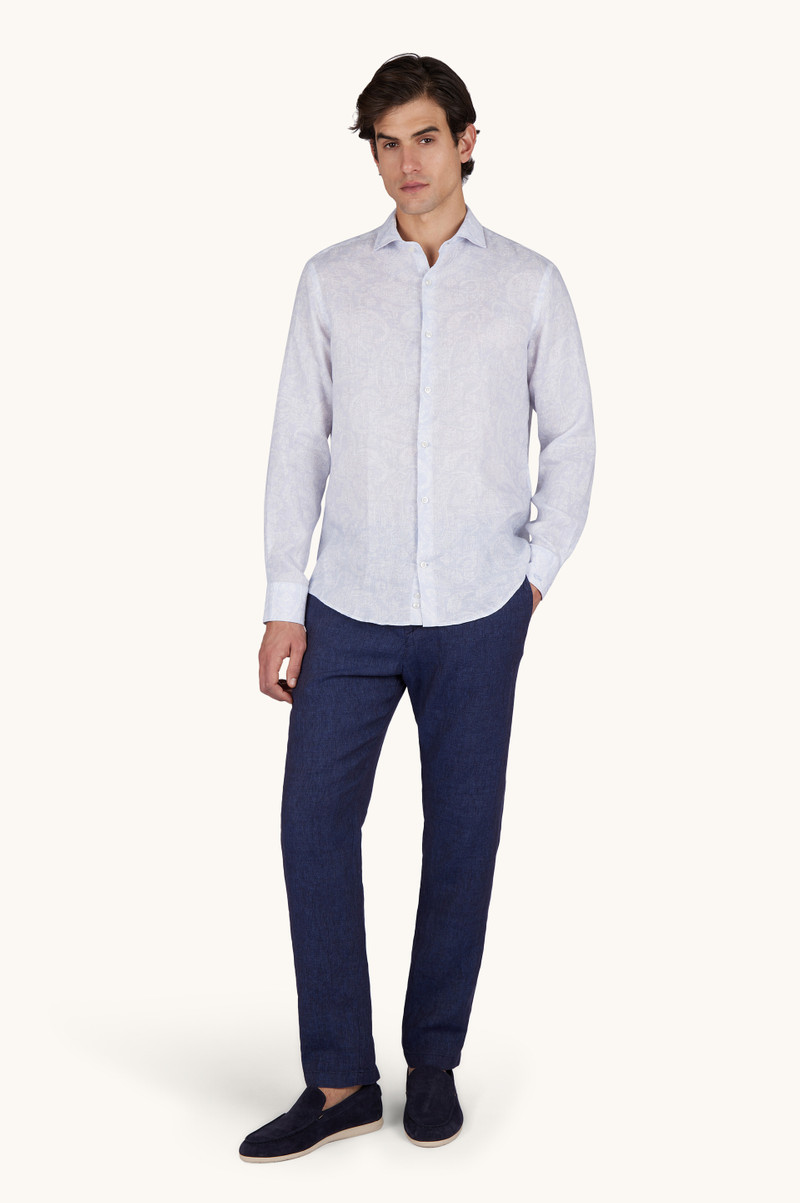 Paul & Shark LINEN SHIRT WITH SHARK PAISLEY PATTERN outlook