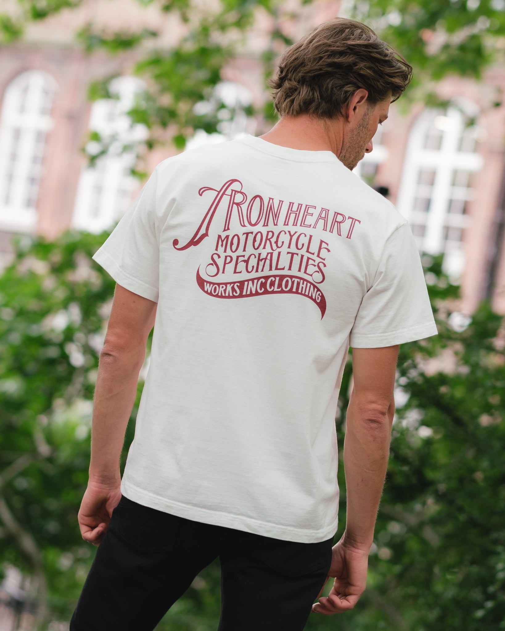 7.5OZ PRINTED LOOPWHEEL CREW NECK T-SHIRT - WHITE - 4