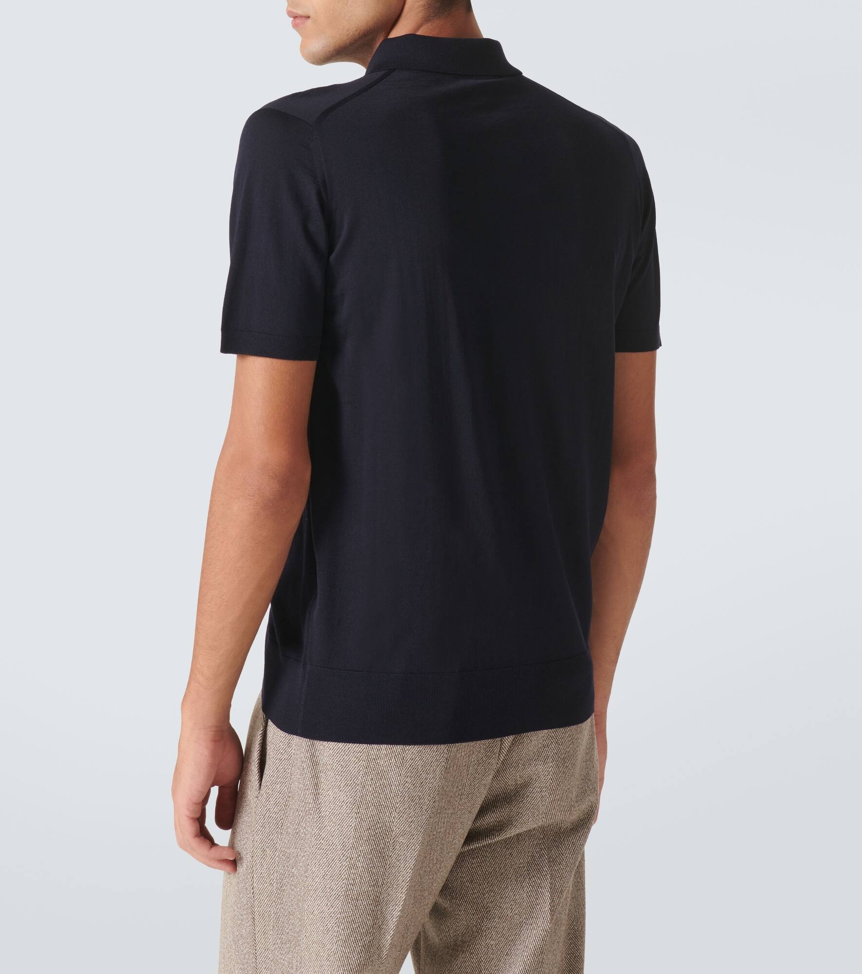 Wool zip-up polo shirt - 4