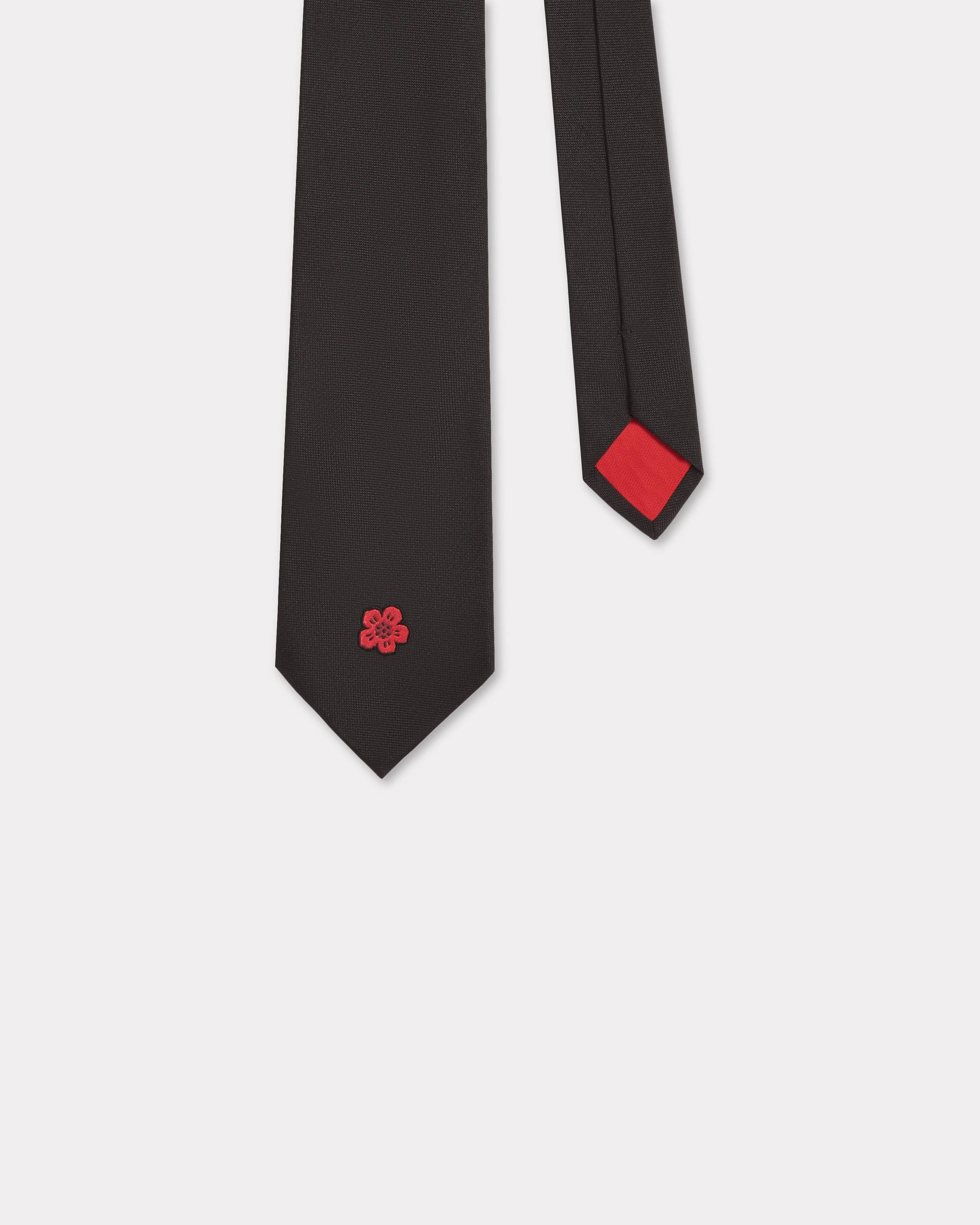 'KENZO Crest' embroidered silk tie - 2