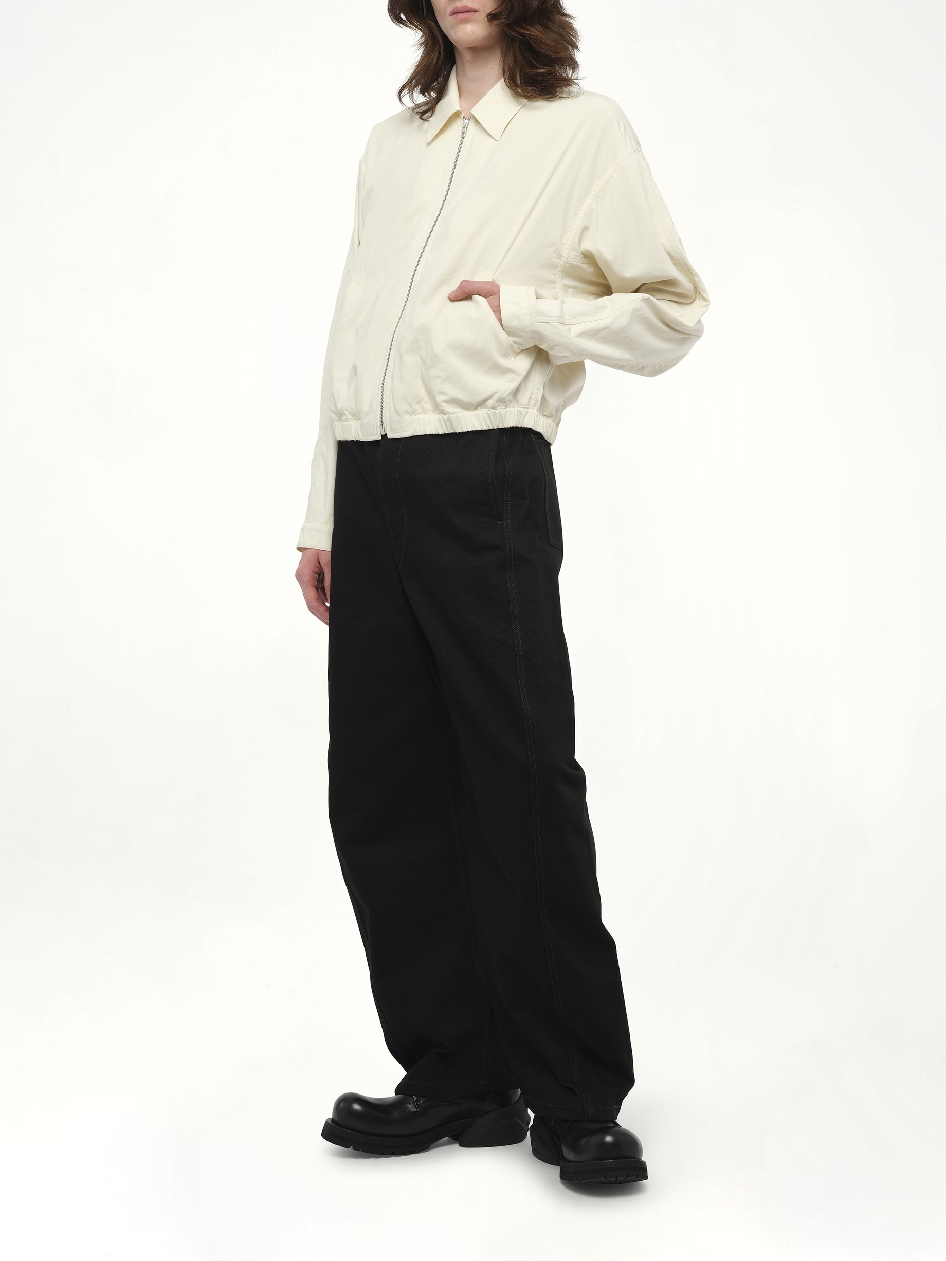 Zipped Blouson in Creamy White - 4