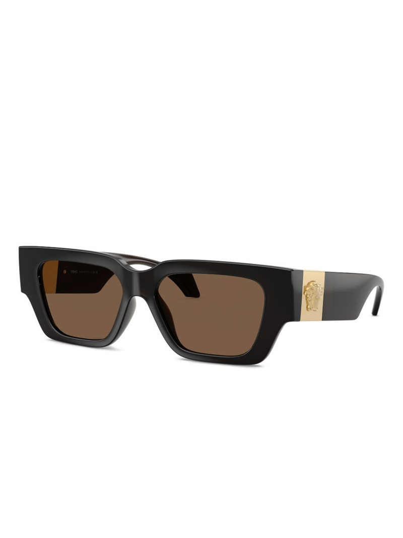 VERSACE medusa-detail rectangle-frame sunglasses outlook