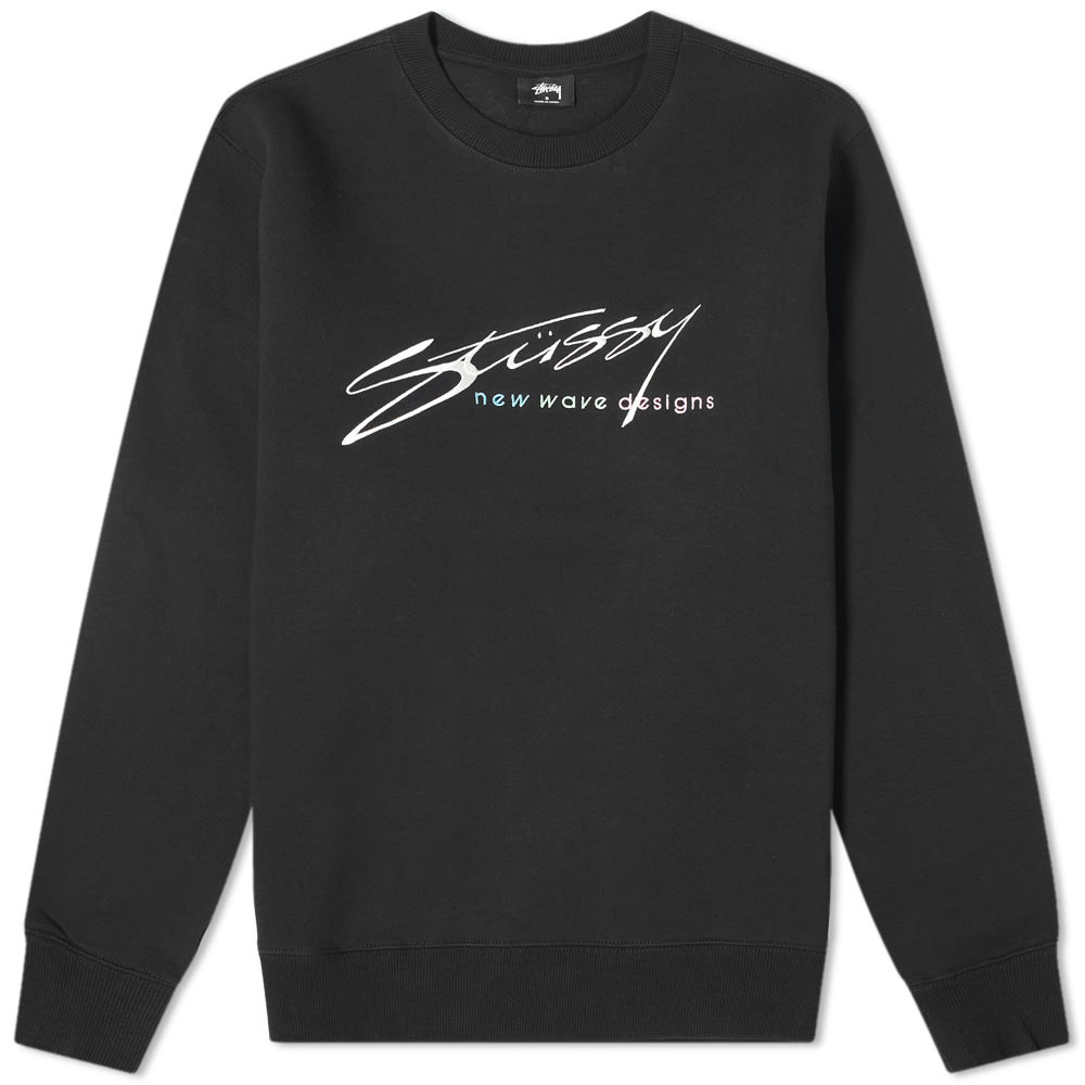 Stussy New Wave Designs Applique Crew - 1