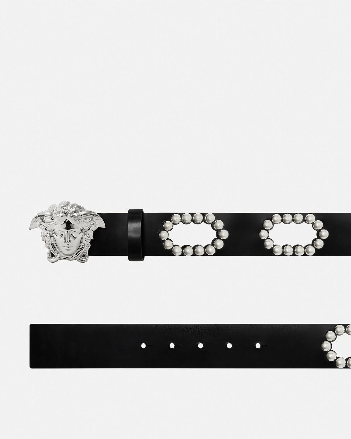 La Medusa Studded Leather Belt 1.6" - 2