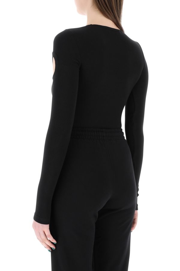 Black stretch cotton bodysuit - 5