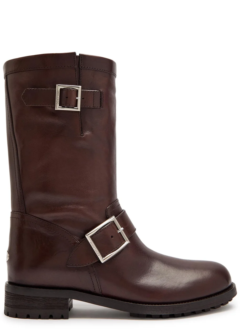 Jimmy Choo Biker Leather Mid-calf Boots - 1