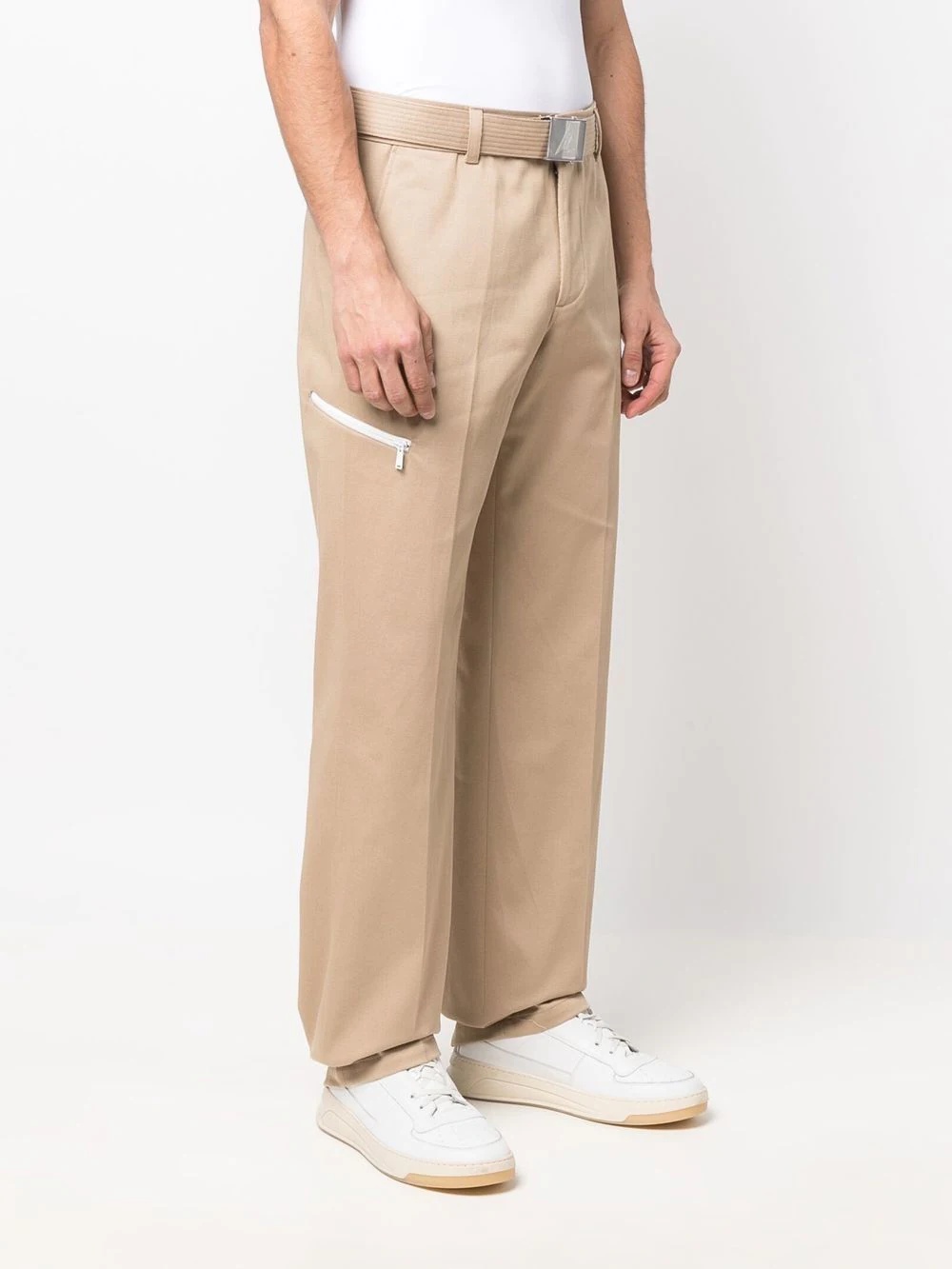 belted straight-leg trousers - 3