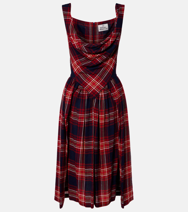 Sunday tartan draped bustier dress 1