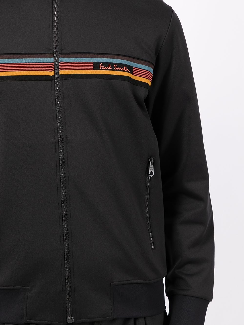 stripe-detail zip-up track jacket - 5