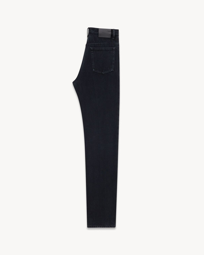 SAINT LAURENT STRAIGHT JEANS IN CARBON BLACK DENIM outlook