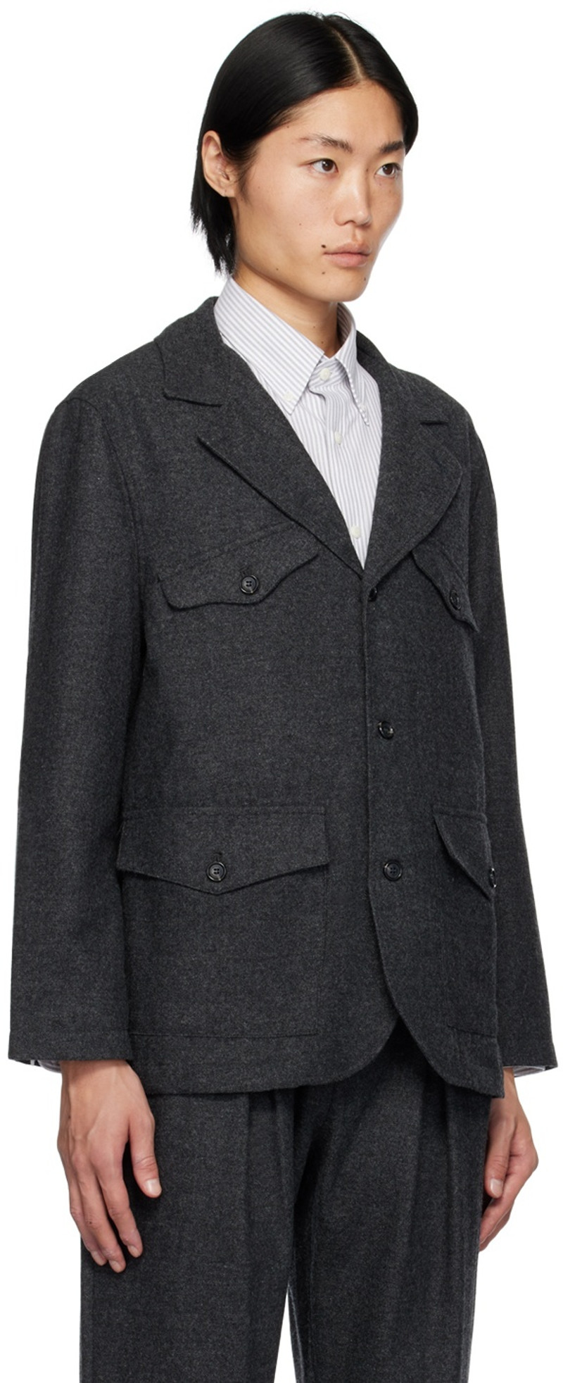 UNIFORM BRIDGE Gray Hunting Blazer outlook