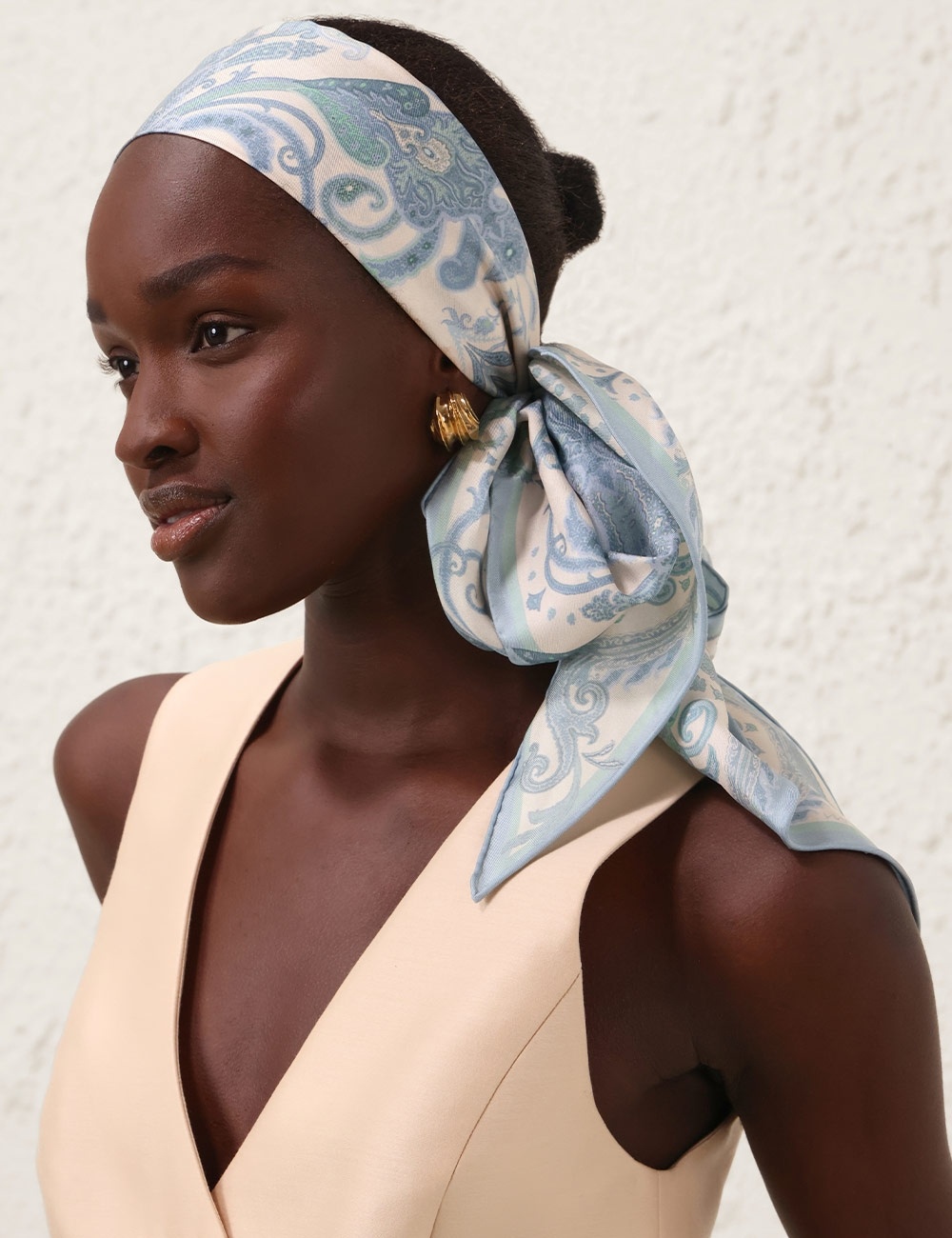 PRINTED SILK NECK SCARF - 4