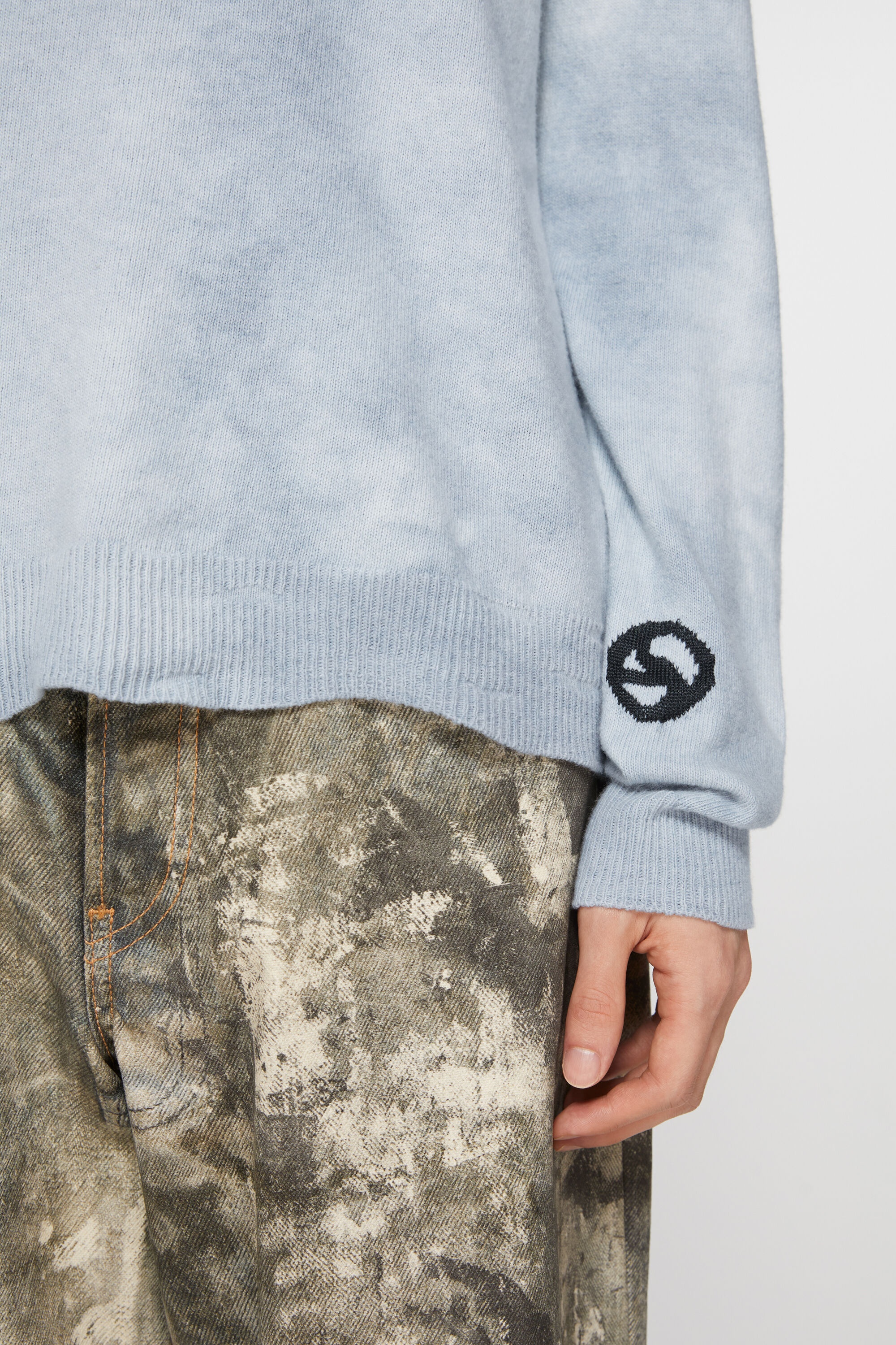 Crew neck jumper - Dusty blue - 4