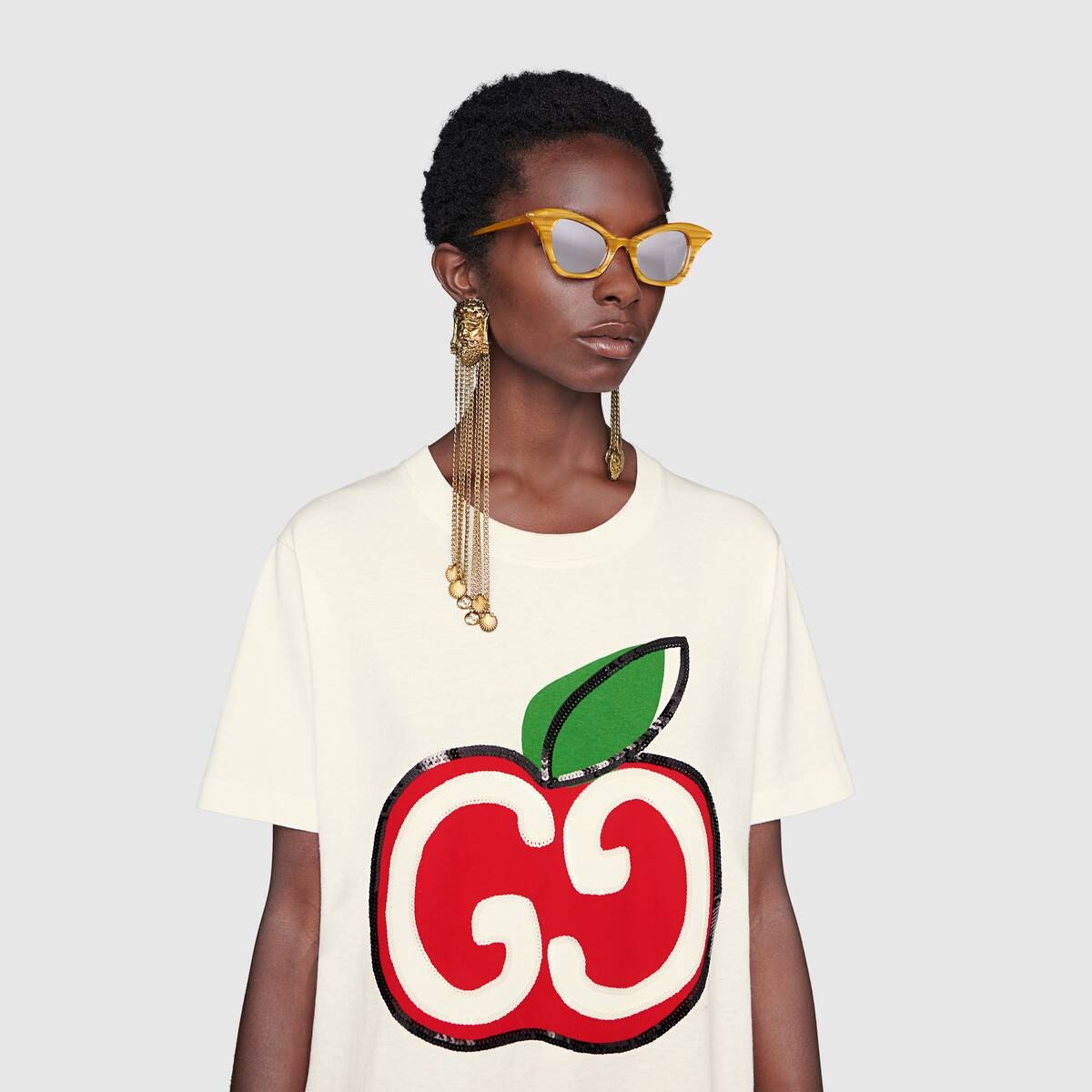 T-shirt with GG apple print - 5