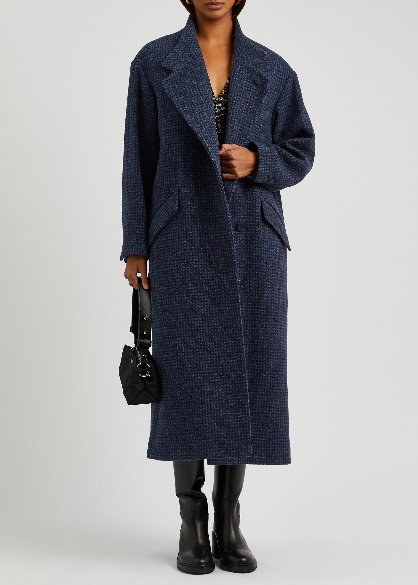 Limiza checked wool coat