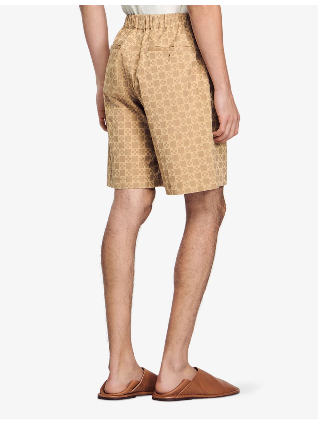 Cross-Print Elasticated-Waist Cotton Shorts - 4