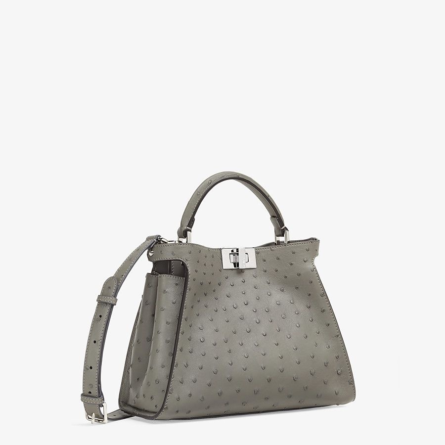 Dark gray ostrich leather bag - 2