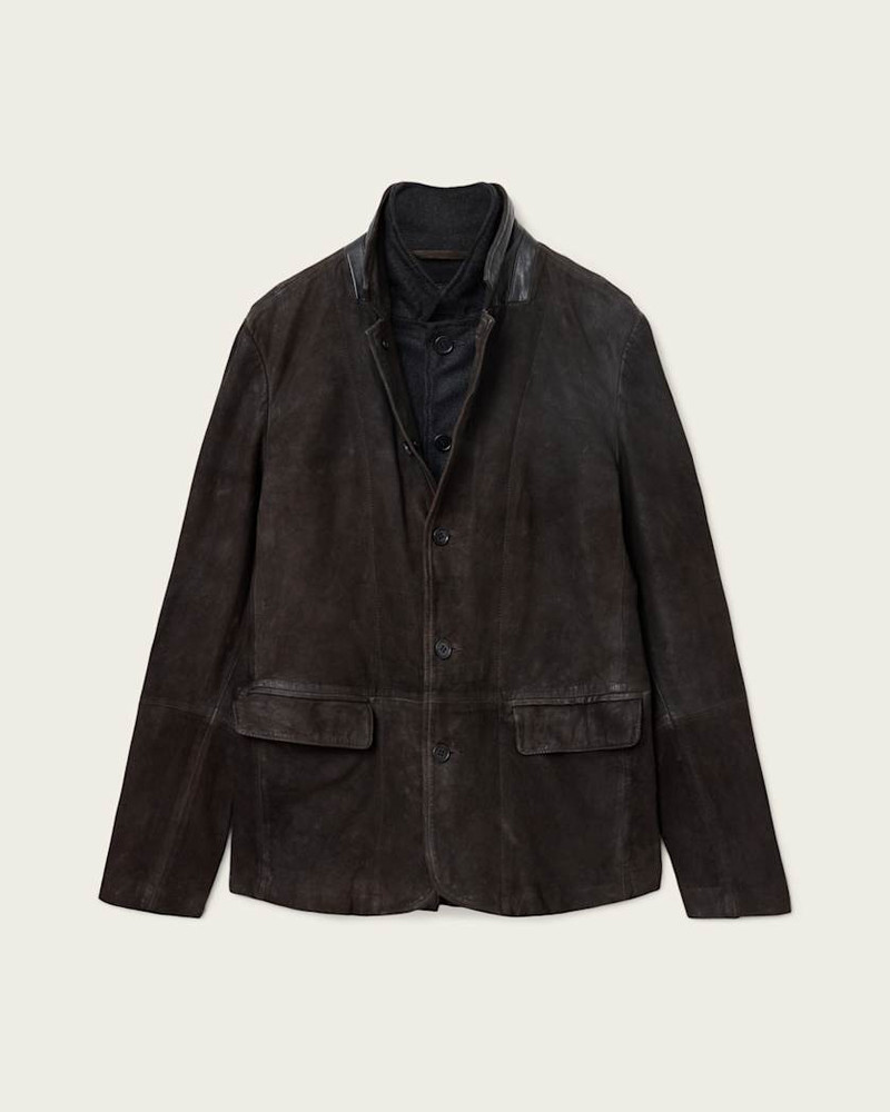 SURVEY DOUBLE LAYERED WAXED SUEDE BLAZER - 1