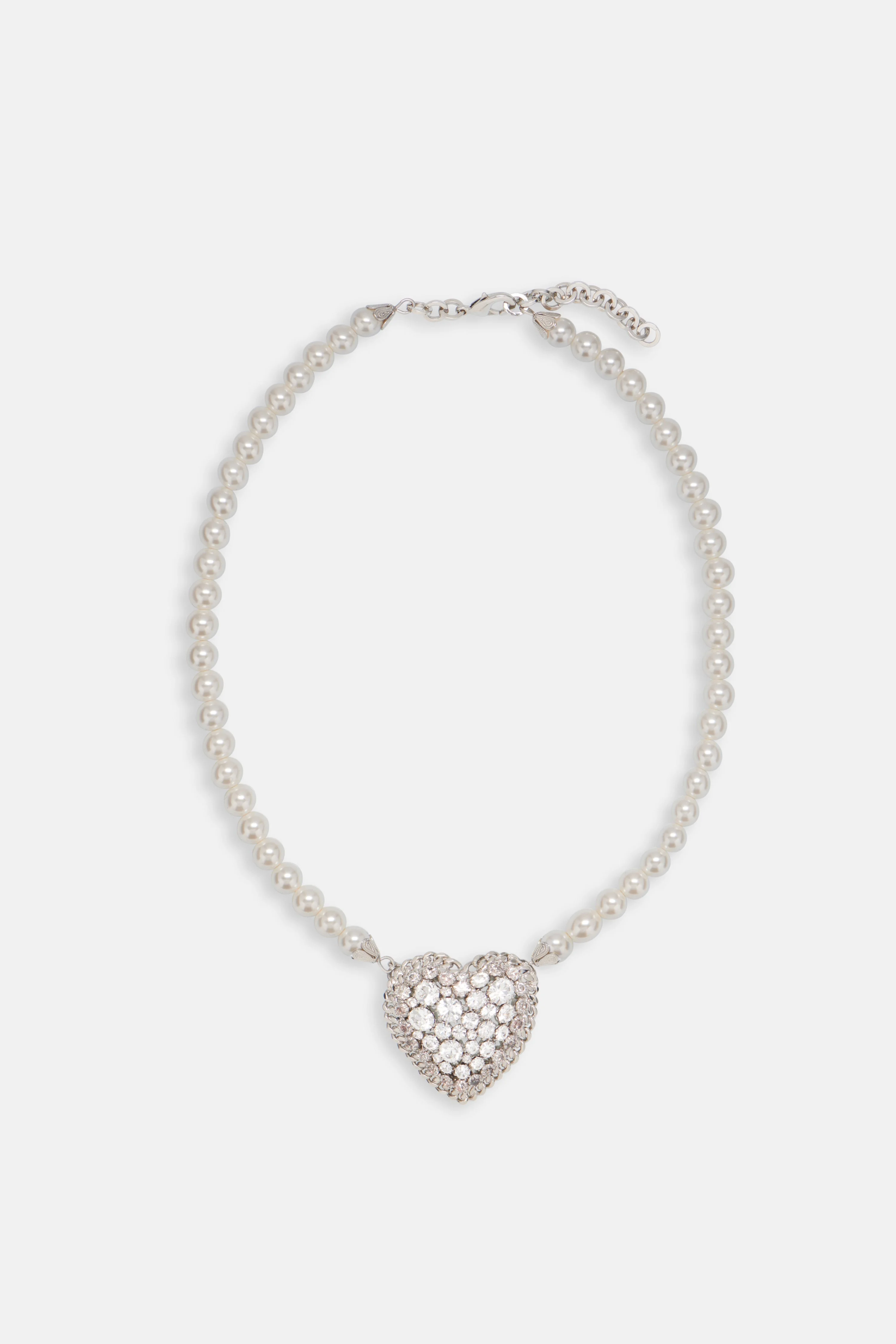 PEARL NECKLACE WITH HEART - 1