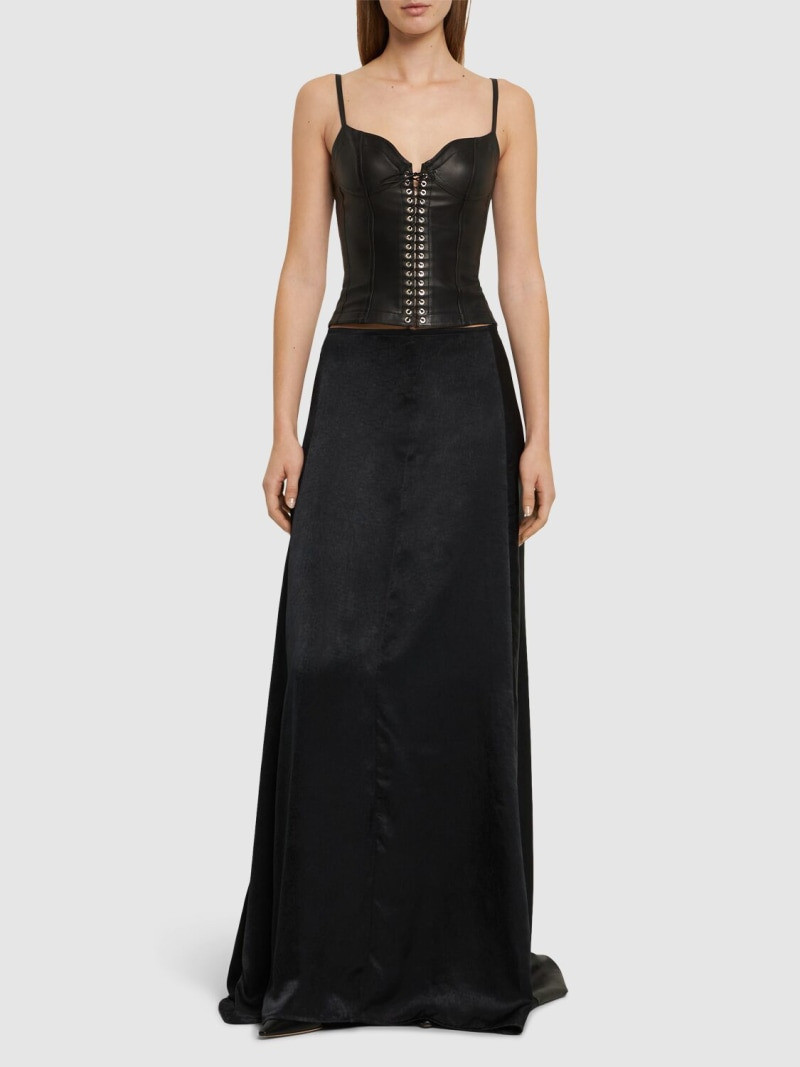 LUDOVIC DE SAINT SERNIN Satin midrise long skirt outlook