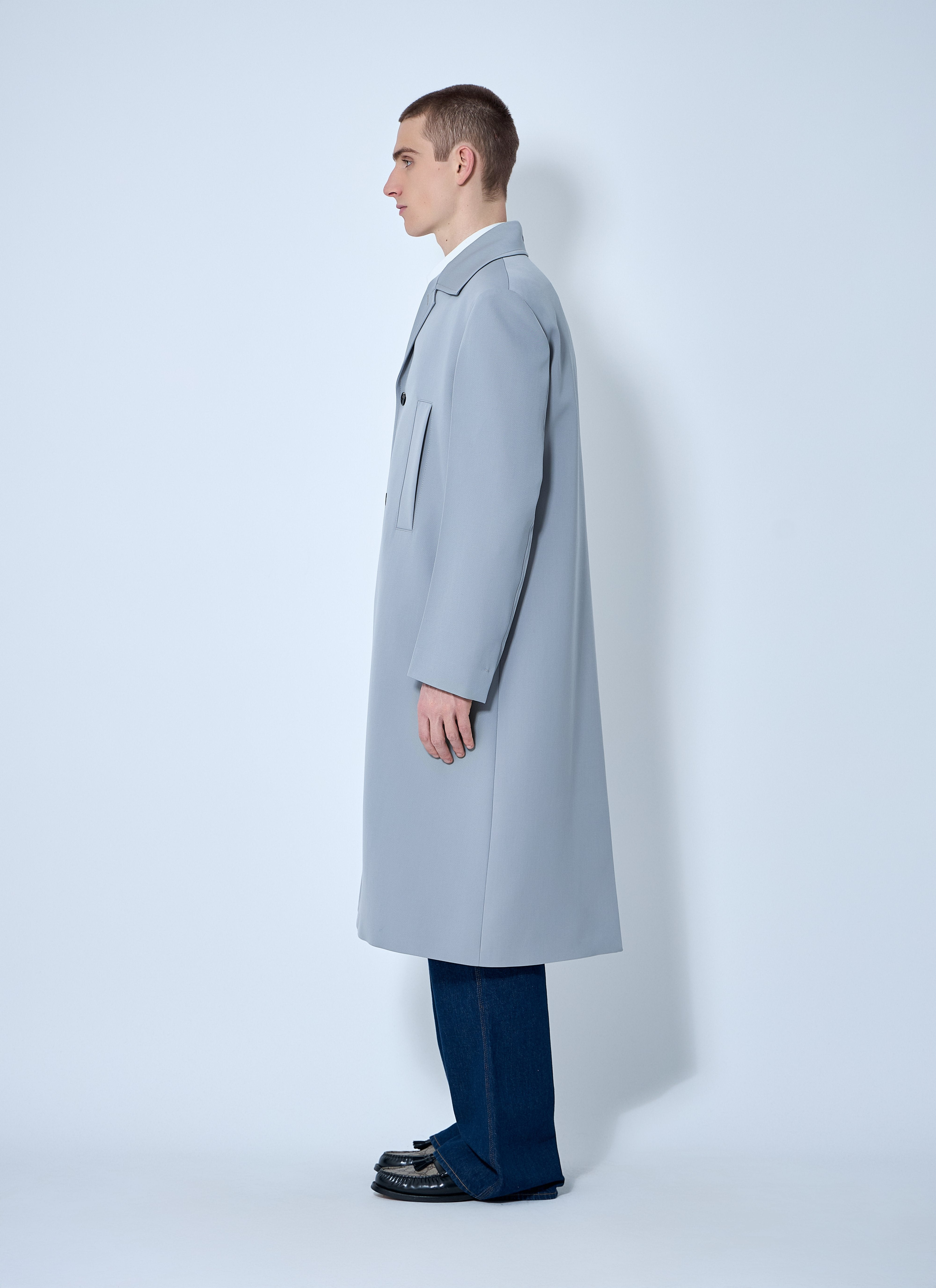 Gucci Men Single-Breasted Wool Coat - 3