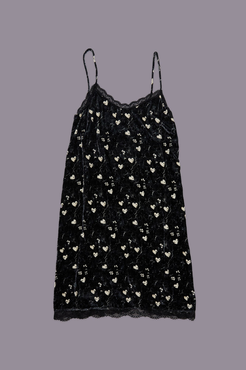 LACE TRIMMED SLIP DRESS - 1