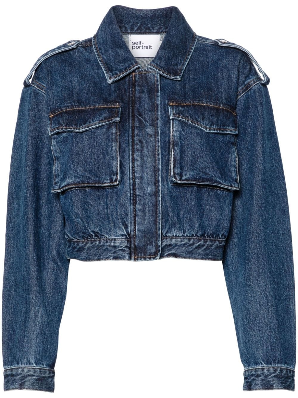 cropped denim jacket - 1