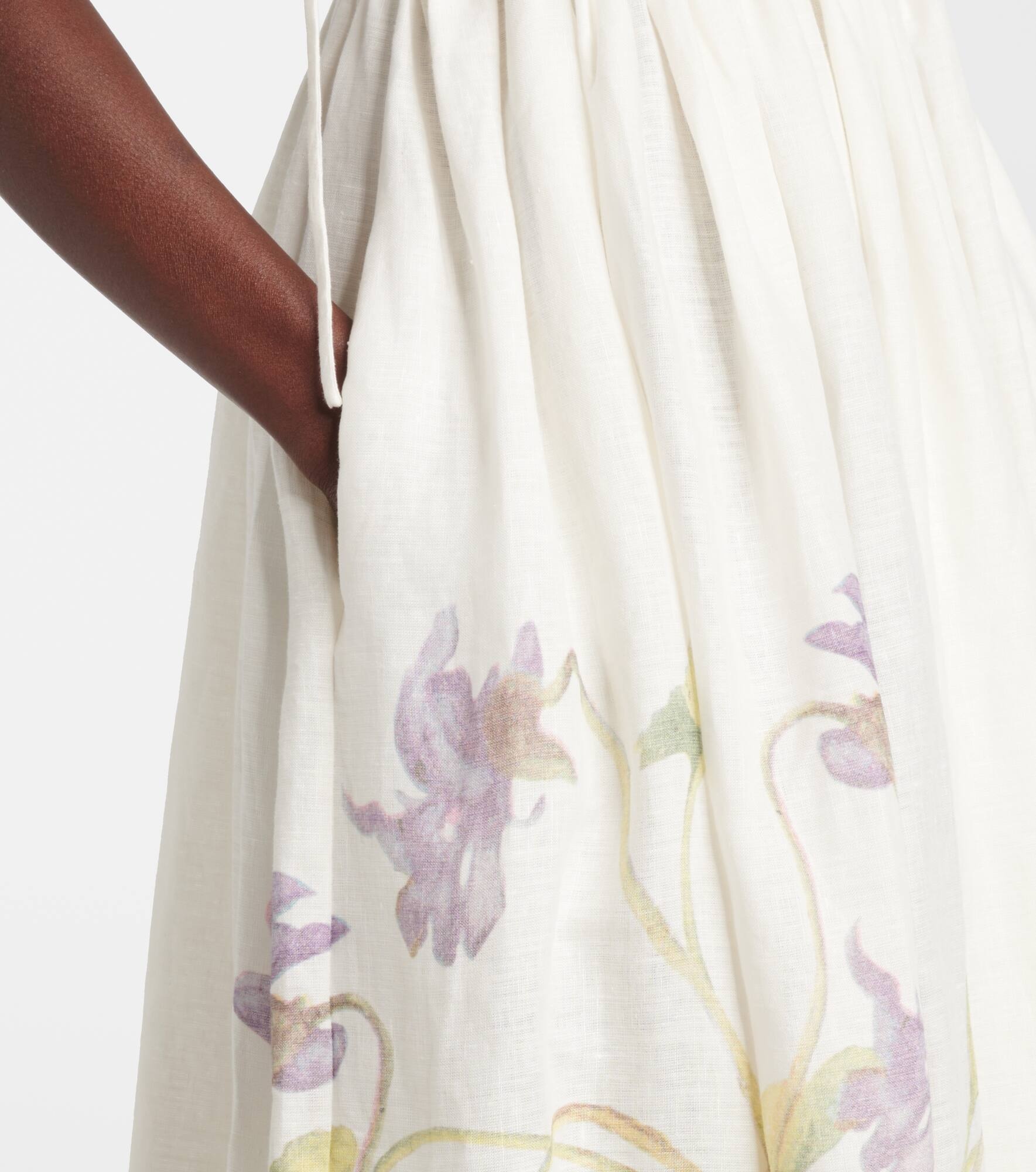 Floral linen maxi dress - 5