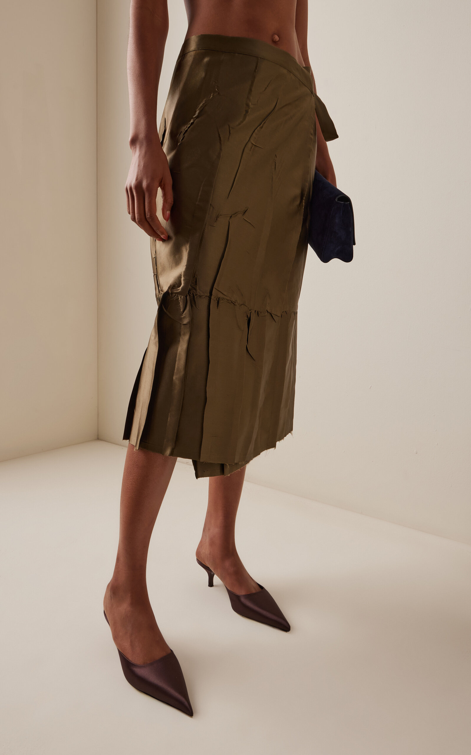 Aaron Silk Skirt khaki - 3