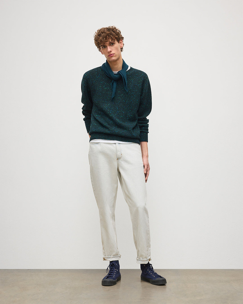 Johnstons of Elgin Tiree Green Donegal Cashmere Jumper outlook