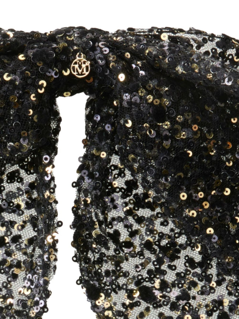 MAISON MICHEL sequin-embellished bow tie outlook