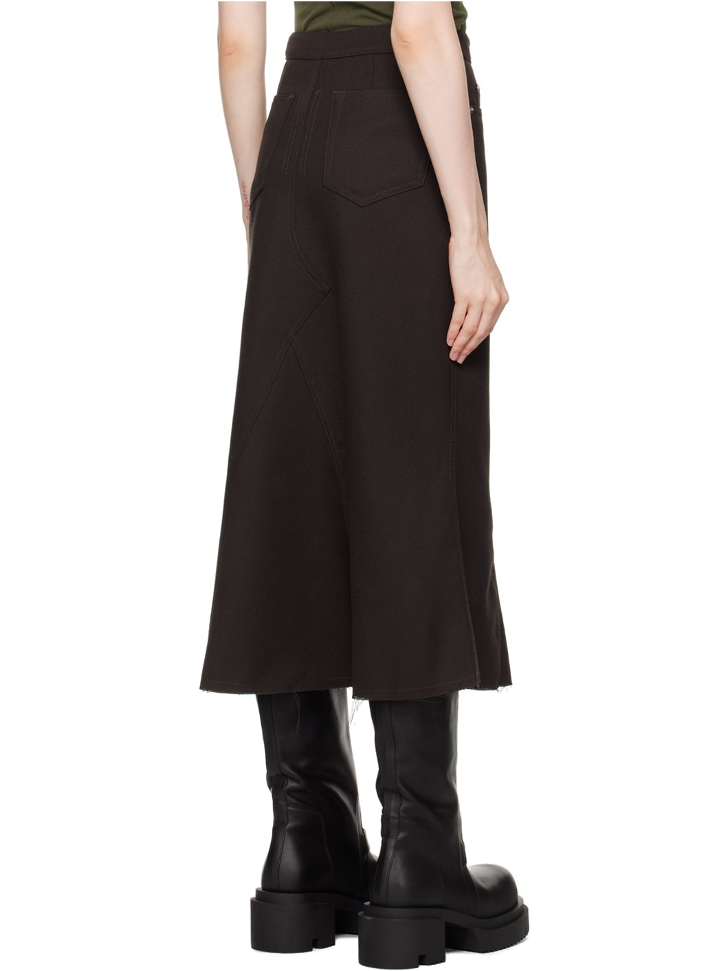 Gray Porterville Godet Midi Skirt - 3