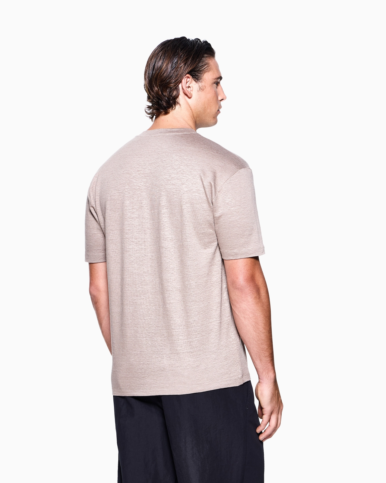 STRETCH-LINEN CREW-NECK T-SHIRT - 3